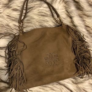 Tory Burch fringe suede purse